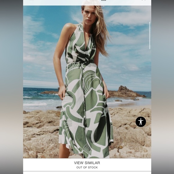 Zara Printed Halter Dress - Picture 1 of 9